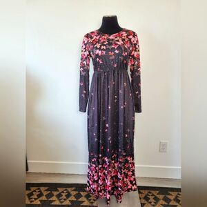 Butterfly Maxi Dress Fairycore Whimsical Y2K Coquette Gypsy Hippie Pockets Small